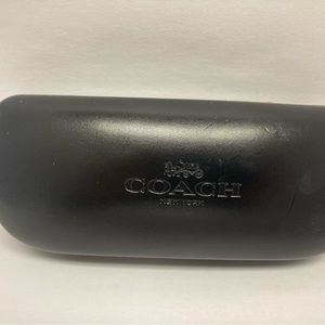 Coach New York Black Hard Clamshell Eyeglasses Case Sunglasses Cleaning Cloth